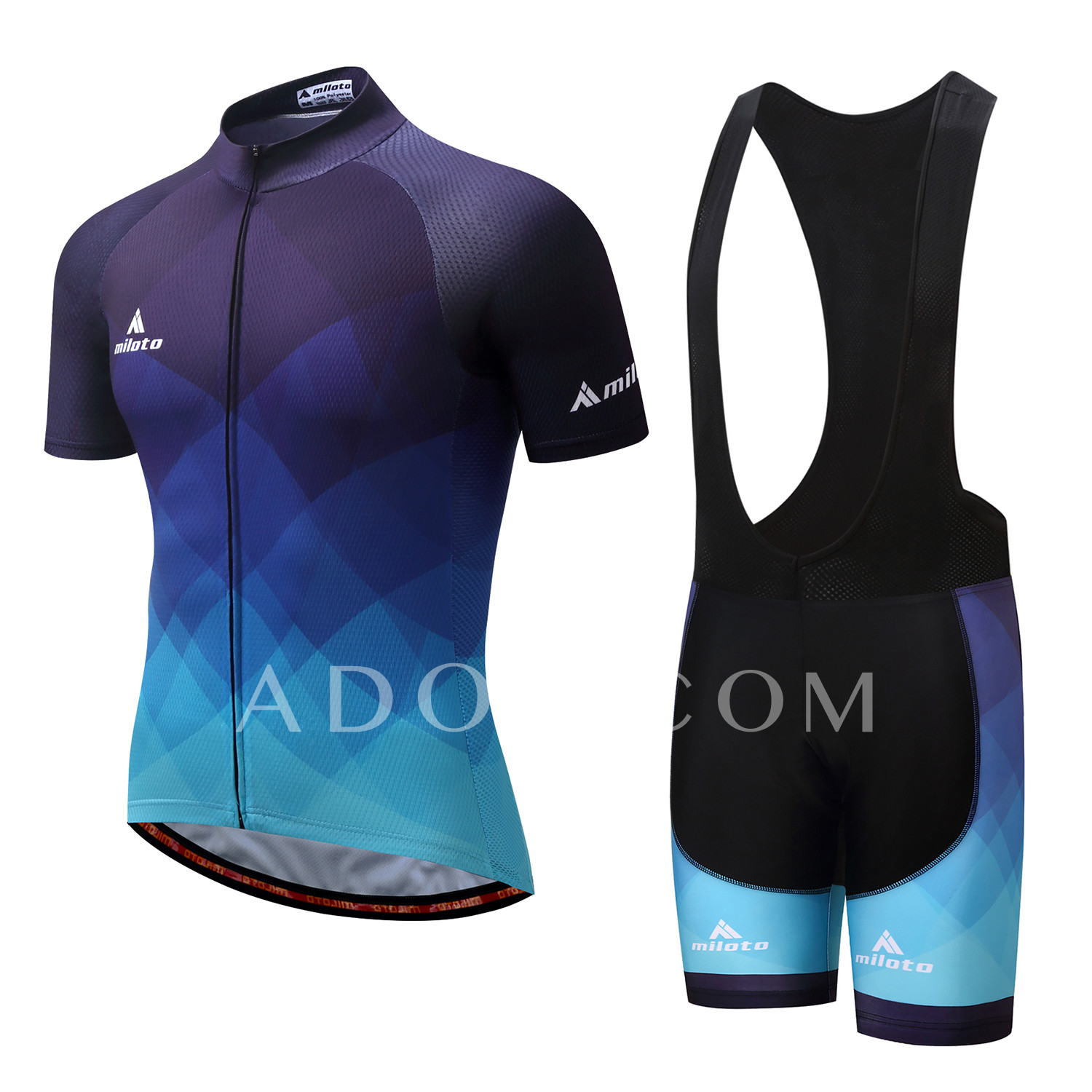 Miloto Men/'s Padded Biking Bib Shorts Spandex Bicycle Bike Bib Tights Black