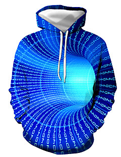 cheap -Men&#039;s Plus Size Graphic Optical Illusion Pullover Hoodie Sweatshirt Hooded 3D Print Daily Going out Casual Hoodies Sweatshirts  Long Sleeve Green Blue Purple