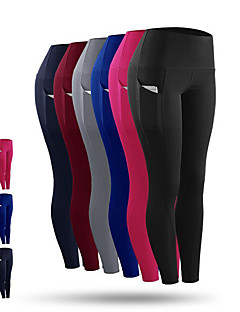 cheap -Women&#039;s Street Running Tights Leggings Compression Pants 3/4 Tights Bottoms with Phone Pocket Fitness Gym Workout Running Jogging Training Winter Quick Dry Breathable Soft Sport Solid Colored Navy