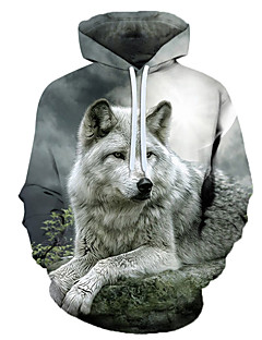 cheap -Men&#039;s Graphic Pullover Hoodie Sweatshirt Hooded 3D Print Holiday Weekend Casual Hoodies Sweatshirts  White