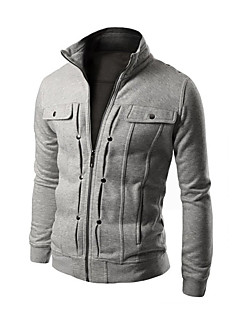 cheap -Men&#039;s Solid Color Hoodies Sweatshirts  Long Sleeve White Black Light Gray