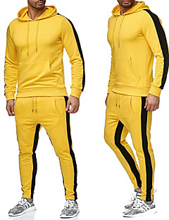 cheap -Men&#039;s Multi Color Going out Sporty Casual Daily Hoodies Sweatshirts  Yellow White Black