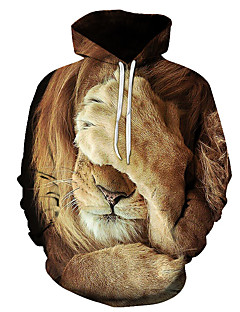 cheap -Men&#039;s Graphic Lion Pullover Hoodie Sweatshirt 3D Print Daily Weekend Casual Hoodies Sweatshirts  1# 2# Rainbow