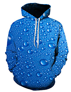 cheap -Men&#039;s Print Graphic 3D Pullover Hoodie Sweatshirt 3D Print Going out Club 3D Print Casual Hoodies Sweatshirts  Blue