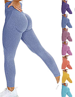 cheap -Women&#039;s Yoga Pants High Waist Tights Leggings Bottoms Seamless Tummy Control Butt Lift 4 Way Stretch 9165 Pants-Medium Gray 9165 Pants-Dark Green 9165 Pants-Dark Blue Yoga Fitness Gym Workout Spandex