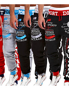cheap -Men&#039;s Street Sweatpants Joggers Track Pants Bottoms Spandex Harem Drawstring Fitness Gym Workout Running Active Training Jogging Summer Breathable Soft Sport Graffiti Black / Red Gray Red Black+White