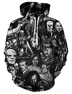 cheap -Wishine Unisex Hoodies 3d Digital Print Horror Movie Clown Sweatshirt Pullover Top Black xl Skull Tops