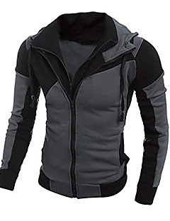 cheap -Men&#039;s Sweater, Warm Hoodie Man Hooded Sweatshirt Jacket Coat (m, black) Full up zip Color Block Tops
