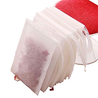 cheap Kitchen &amp; Dining-100pcs Non-woven Fabric Tea Bags with String Strainer Tea Infuser Herbal Filter