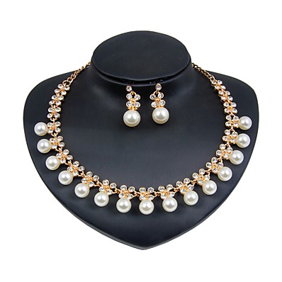 cheap Accessories-Ador Women‘s Jewelry Set - Imitation Pearl, Gold Plated Flower Fashion Include Bridal Jewelry Sets Gold For Wedding Gift