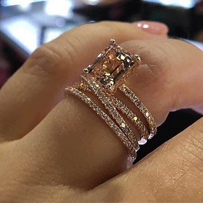 cheap Women&#039;s Jewelry-Women Ring Cubic Zirconia Classic Rose Gold Alloy 3pcs Elegant Trendy 6 7 8 9 10 / Women&#039;s / Wedding