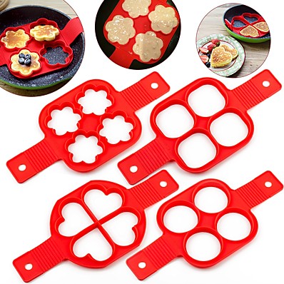 cheap Kitchen &amp; Dining-Silicone Mold Pancake Maker Nonstick Cooking Tool Eggs Molds Maker Egg Cooker Pan Flip Kitchen Baking Tools