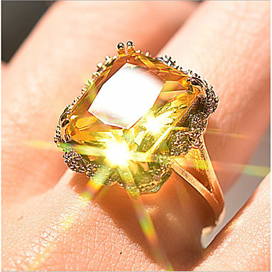 זול אביזרים-נשים טבעת הטבעת קלאסי זהב ציפוי זהב 1 pc עתיקה פאר צהוב 6 7 8 9 10 / בגדי ריקוד נשים