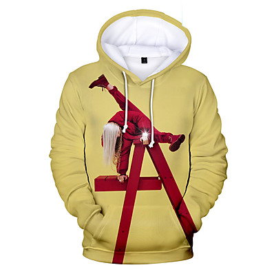 cheap Everyday Cosplay Anime Hoodies &amp; T-Shirts-Inspired by Cosplay Billie Eilish Cosplay Costume Hoodie Pure Cotton Print Printing Fancy Hoodie For Men&#039;s / Women&#039;s