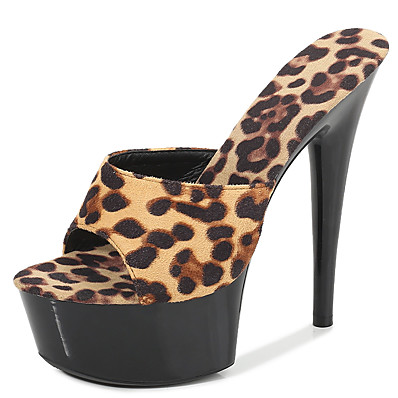 cheap Sandals-Women&#039;s Sandals Clear Transparent PVC Animal Print Heel Sandals Stiletto Heel Round Toe Classic Party &amp; Evening Suede Leopard Summer White Red Brown