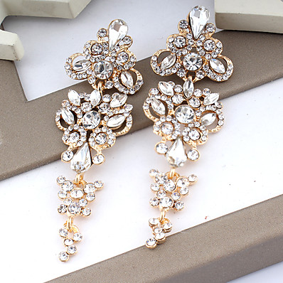 cheap Women&#039;s Jewelry-Women&#039;s Drop Earrings Dangle Earrings Drop Pear Cut Elegant Fashion Earrings Jewelry Silver / Gold For 1 Pair Party Wedding Anniversary Prom