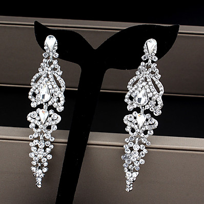 cheap Women&#039;s Jewelry-Women&#039;s Drop Earrings Dangle Earrings Drop Pear Cut Elegant Fashion Earrings Jewelry Silver For 1 Pair Party Wedding Anniversary Prom