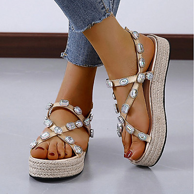 cheap Sandals-Women&#039;s Sandals Flat Sandals Flat Heel Round Toe Daily PU Summer White Black