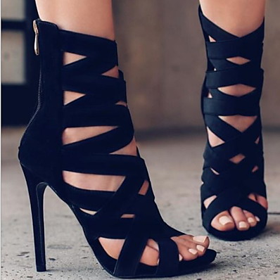 cheap Sandals-Women&#039;s Sandals Heel Sandals Roman Shoes Gladiator Sandals Stiletto Heel Open Toe Daily PU Summer Black Red Army Green