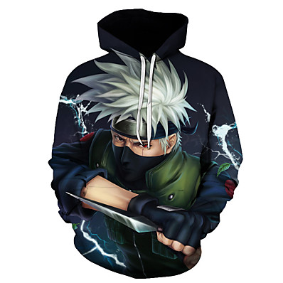cheap Everyday Cosplay Anime Hoodies &amp; T-Shirts-Inspired by Naruto Cosplay Costume Hoodie Print Polyster Hoodie Printing For Men&#039;s / Women&#039;s / Hip-Hop