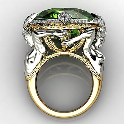 זול אביזרים-טבעת הטבעת זירקונה מעוקבת צבע מעורב זהב פליז דגים גותיות 1 pc 6 7 8 9 10 / בגדי ריקוד נשים