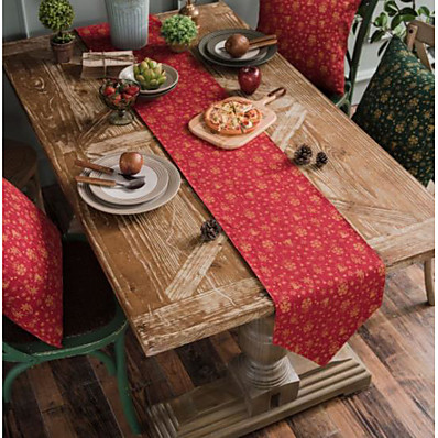 cheap Kitchen &amp; Dining-Christmas White Wind Chimes Table Runner Bronzing