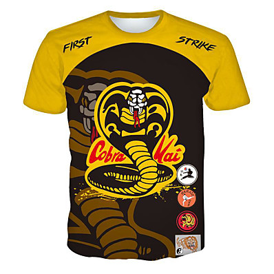 billiga Cosplay till vardagen-Inspirerad av Cobra Kai Karate Kid Cobra Kai Cosplay-kostym T-shirt Terylen Mönster Tryck Harajuku Grafisk T-shirt Till Herr / Dam