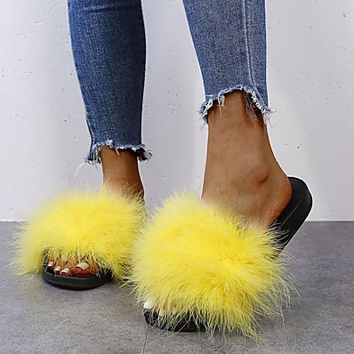 cheap Sandals-Women&#039;s Sandals Flat Heel Open Toe Sweet Boho Daily Beach Wool Camouflage Summer Black Yellow Red / Booties / Ankle Boots