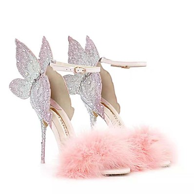 cheap Sandals-Women&#039;s Sandals High Heel Peep Toe Sexy Sweet Daily Party &amp; Evening Walking Shoes Synthetics Buckle Solid Colored Silver / Booties / Ankle Boots