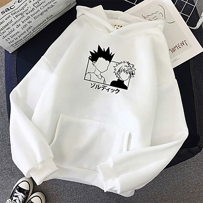 cheap Everyday Cosplay Anime Hoodies &amp; T-Shirts-Inspired by Hunter X Hunter Cosplay Costume Hoodie Killua Zoldyck Graphic 100% Polyester Hoodie Printing Harajuku Graphic For Men&#039;s / Women&#039;s