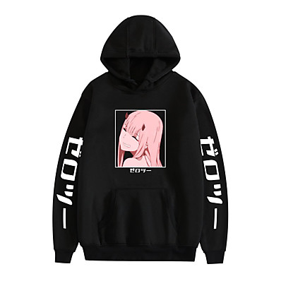 cheap Everyday Cosplay Anime Hoodies &amp; T-Shirts-Inspired by Darling in the Franxx Cosplay Costume Hoodie Zero Two Graphic Polyester Microfiber Hoodie Printing Harajuku Graphic For Men&#039;s / Women&#039;s