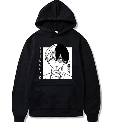 cheap Everyday Cosplay Anime Hoodies &amp; T-Shirts-Inspired by My Hero Academia Todoroki Shoto Cosplay Costume Hoodie Polyester / Cotton Blend Graphic Prints Printing Harajuku Graphic Hoodie For Women&#039;s / Men&#039;s