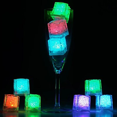 cheap Kitchen &amp; Dining-10 Pcs LED Ice Cubes Light-up for Wine Whiskey Color Changing Water Activated Wine Tool Accessories for Barware