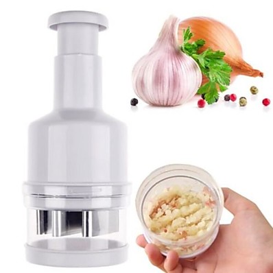cheap Kitchen &amp; Dining-Hand Press Vegetable Cutter Stainless Steel Kitchen Supplies Ginger Garlic Onion Chopper Slicer Peeler Dicer Mincer Random Color