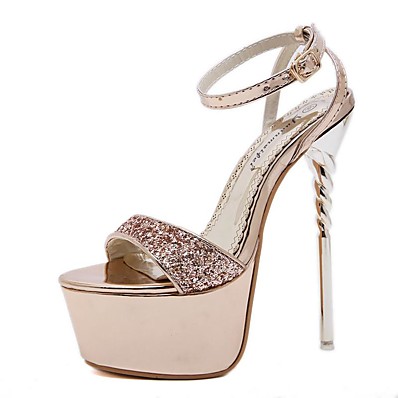 cheap Sandals-Women&#039;s Sandals Stiletto Heel Peep Toe Classic Minimalism Sweet Party &amp; Evening Office &amp; Career Synthetics Rhinestone Solid Colored Black Pink