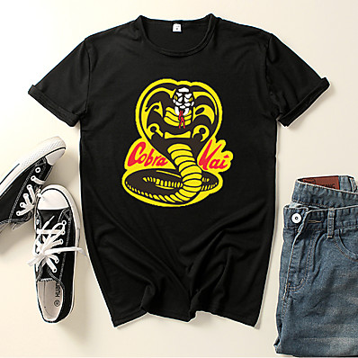 preiswerte Tägliche Cosplay Kostüme-Inspiriert von Cobra Kai das Karatekind Cobra Kai Cosplay Kostüm T-Shirt-Ärmel Polyester / Baumwollmischung Grafik-Drucke Print Harajuku Grafik T-shirt Für Herren / Damen