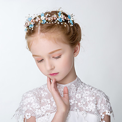 お買い得  子供用アクセサリー-1pcsキッズ/幼児の女の子の花輪の頭の花美しい手作りの子供のヘアアクセサリー写真の頭飾り結婚式森の女の子韓国のフラワーガールのアクセサリー