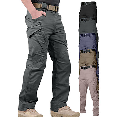 povoljno Kampiranje, planinarenje i putovanja-muške radne hlače planinarske teretne hlače taktičke hlače 9 džepova vojne ljetne vanjske ripstop vodootporne brze suhe višetrijepne teretne hlače tamno smeđa crna kaki zeleno siva kampiranje / planinarenje