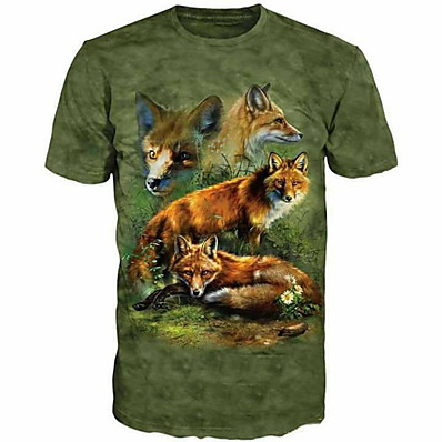 cheap Hunting &amp; Nature-Men&#039;s Hiking Tee shirt Hunting T-shirt Tee shirt Camouflage Hunting T-shirt 3D Camo / Camouflage Deer Short Sleeve Outdoor Summer Wearable Quick Dry Breathable Soft Top Cotton Polyester Camping