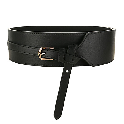 cheap Accessories-Women&#039;s Wide Belt Coffee Black Party Wedding Street Daily Belt Pure Color / Red / Winter / Spring / Summer / Alloy