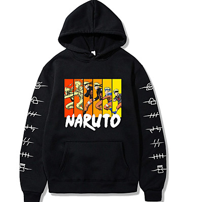 levne Kostýmy na každý den-Inspirovaný Naruto Naruto Uzumaki cosplay Polyester Anime Animák Harajuku Grafika Kawaii Tisk Kapuce Pro Pánské / Dámské
