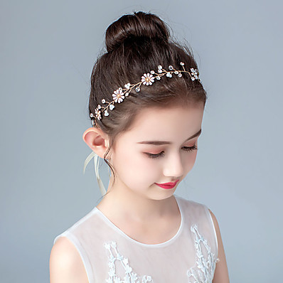 billige Tilbehør til barn-barn / småbarns jenteversjon av søt kranseprinsesse pannebånd håndlaget blomsterpike kjole tilbehør jente pannebånd barnehår tilbehør jenter hodeplagg
