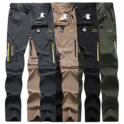cheap Camping, Hiking &amp; Backpacking-Men&#039;s Convertible Pants / Zip Off Pants Hiking Pants Trousers Solid Color Summer Outdoor Waterproof Quick Dry Lightweight Breathable Elastane Zipper Pocket Elastic Waist Pants / Trousers Bottoms Army