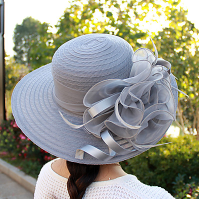 hesapli Aksesuarlar-Kadın&#039;s Temel Parti Cadde Günlük Parti şapkası Solid Çiçekli Siyah Beyaz Şapka Taşınabilir Güneş Koruması Nefes Alabilir / Mavi / Sonbahar / Kış / Bahar / Yaz