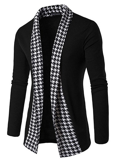 ieftine Bărbați-Bărbați Unisex Bluza Picior de vară Carouri Model Carouri Tricotat Împletit Stil Vintage Moale Manșon Lung Zvelt Regulat Pulovere Cardigan Toamnă Iarnă Primăvară Bretele Negru Gri Închis