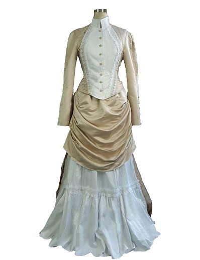 cheap Historical &amp; Vintage Costumes-Duchess Victorian 1910s Edwardian Vacation Dress Prom Dresses Dress Outfits Women&#039;s Costume Purple / Yellow / Beige Vintage Cosplay Long Sleeve Homecoming Floor Length Plus Size Customized / Top