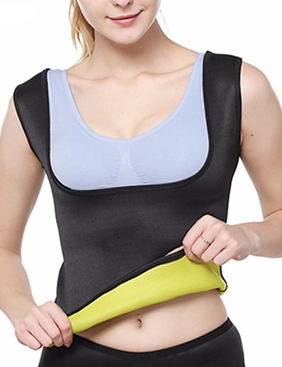 cheap Exercise, Fitness &amp; Yoga-Sweat Vest Waist Trainer Vest Neoprene Tank Top Sports Neoprene Yoga Exercise &amp; Fitness Gym Workout No Zipper Weight Loss Tummy Fat Burner Waist Trainer For Women&#039;s