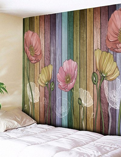 voordelige Huis &amp; Tuin-wandtapijten art decor deken gordijn picknick tafelkleed opknoping thuis slaapkamer woonkamer slaapzaal decoratie bloem plant bloemen botanisch