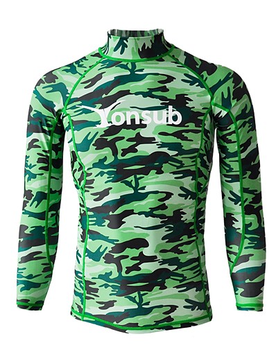 cheap Sportswear-YON SUB Men&#039;s Rash Guard Sun Shirt Swim Shirt Stretchy SPF50 UV Sun Protection Ultraviolet Resistant Long Sleeve - Camo / Camouflage Swimming Surfing Snorkeling Summer / Quick Dry / Breathable