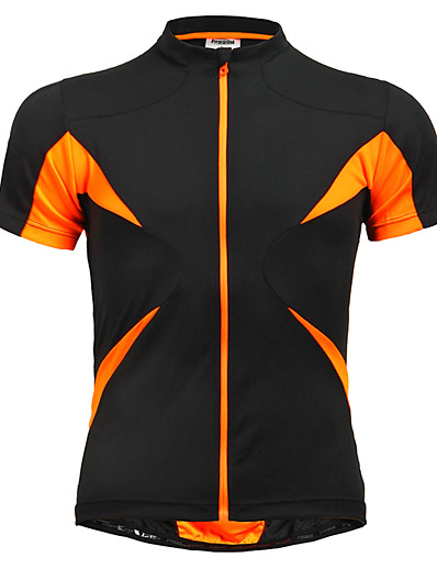 cheap Sportswear-Jaggad Women&#039;s Men&#039;s Short Sleeve Cycling Jersey Summer Elastane Polyester Black / Orange Blue Red Solid Color Bike Jersey Top Mountain Bike MTB Road Bike Cycling Quick Dry Breathable Back Pocket